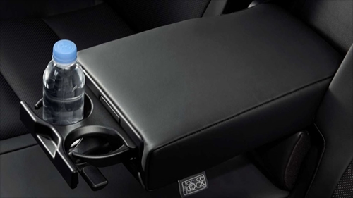 Storage is provided with two cup holders in the front console and rear armrests.