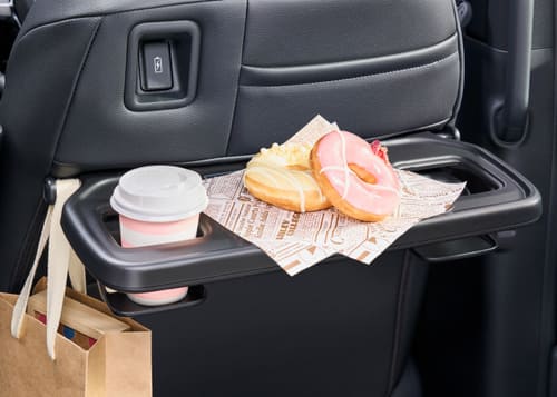 Seat back table with convenience store hook (driver's seat/passenger seat)