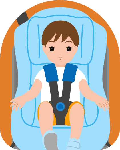 幼児用チャイルドシートの装着例