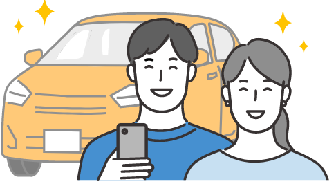 車のサブスクなら、車のことで困ったときに気軽に相談しやすく、サービス会社によってはスマートフォンのアプリでサポートを行っている場合もあることを表す画像